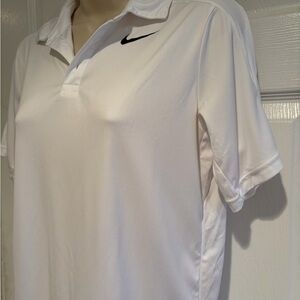 Nike Dri-FIT Golf Polo Shirt Womens Large White Athletic Performance Top